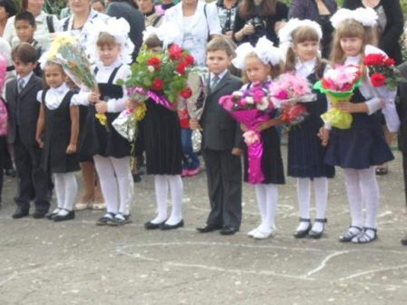 Первоклассники на линейке